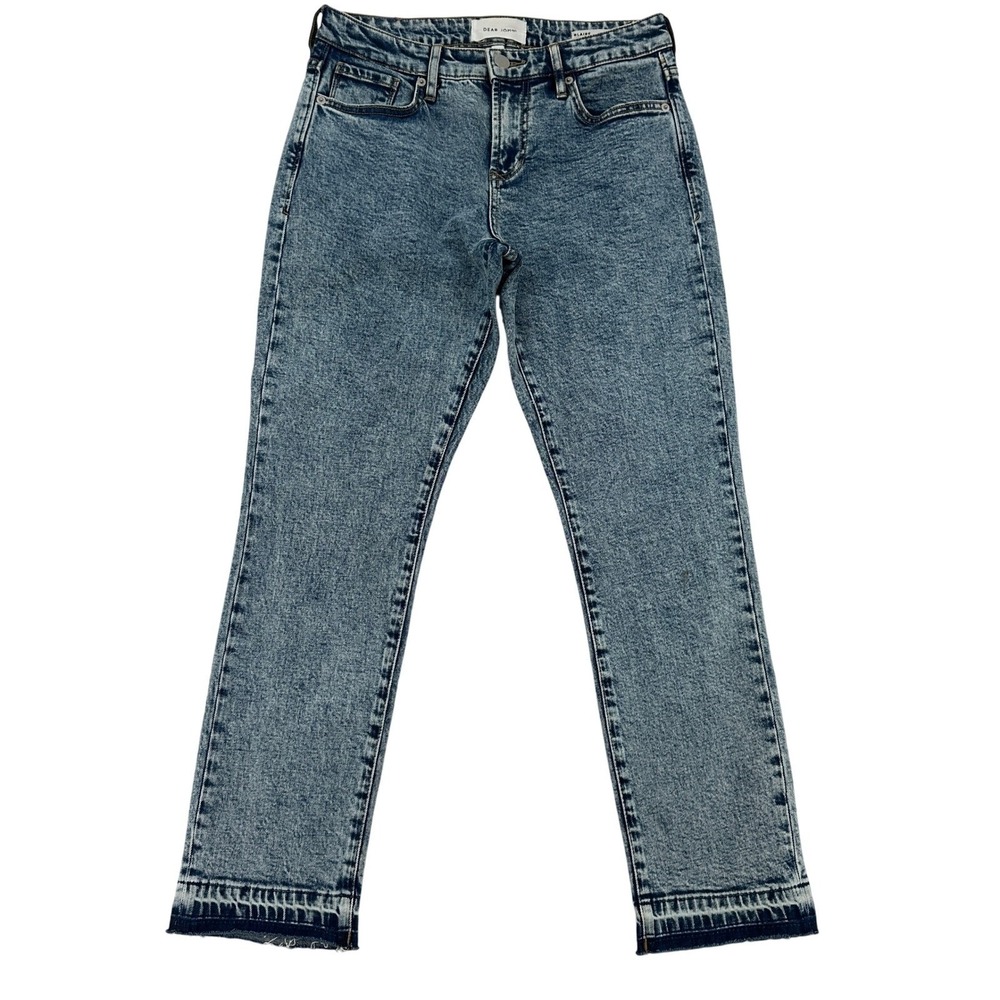 Dear John Blaire Straight Jeans Acid Wash Women 27 Frayed Released Hem Denim